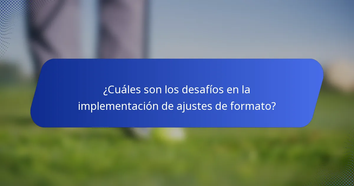 ¿Cuáles son los desafíos en la implementación de ajustes de formato?
